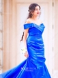 Trumpet/Mermaid Off-the-shoulder Satin Sweep Train Ruffles Prom Dresses