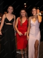 Burgundy Ball Gown V-neck Satin Cut Out Prom Dresses