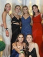 A-line V-neck Silk-like Satin Sweep Train Prom Dresses