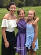 A-line Scoop Neck Satin Homecoming Dresses