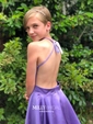 A-line Scoop Neck Satin Homecoming Dresses