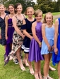 A-line Scoop Neck Satin Homecoming Dresses