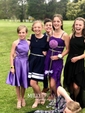 A-line Scoop Neck Satin Homecoming Dresses
