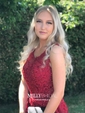 Ball Gown Illusion Tulle Prom Dresses With Appliques