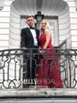 Ball Gown Illusion Tulle Prom Dresses With Appliques
