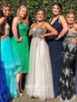 Ball Gown/Princess Floor-length V-neck Tulle Beading Prom Dresses