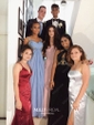 Red Mermaid V-neck Satin Prom Dresses With Split