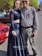 Ball Gown Illusion Lace Satin Long Sleeves Two Piece Prom Dresses