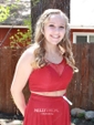 A-line Illusion Chiffon Two Piece Prom Dresses With Split