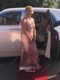 Mermaid Scoop Neck Tulle Prom Dresses With Appliques