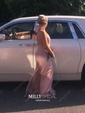 Mermaid Scoop Neck Tulle Prom Dresses With Appliques