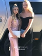 Mermaid Scoop Neck Tulle Prom Dresses With Appliques