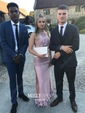 Mermaid Scoop Neck Tulle Prom Dresses With Appliques