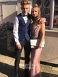 Mermaid Scoop Neck Tulle Prom Dresses With Appliques
