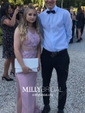 Mermaid Scoop Neck Tulle Prom Dresses With Appliques
