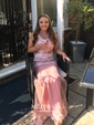 Mermaid Scoop Neck Tulle Prom Dresses With Appliques