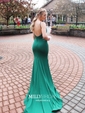 Trumpet/Mermaid Sweetheart Jersey Court Train Appliques Lace Prom Dresses