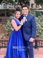 Ball Gown V-neck Floor-length Tulle Prom Dresses With Appliques