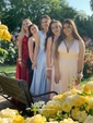 Ball Gown V-neck Floor-length Tulle Prom Dresses With Appliques
