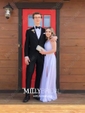 A-line V-neck Chiffon Floor-length Split Front Prom Dresses