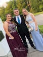 Mermaid Illusion Lace Satin Two Piece Prom Dresses With Appliques