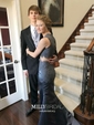 Mermaid Illusion Lace Satin Two Piece Prom Dresses With Appliques