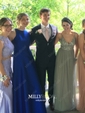 Mermaid Illusion Lace Satin Two Piece Prom Dresses With Appliques