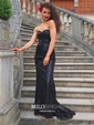 Black Mermaid Strapless Sparkly Sequin Prom Dresses