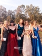 Ball Gown V-neck Velvet Tulle Ruffle Prom Dresses