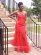Mermaid Strapless Tulle Corset Prom Dresses With Appliques