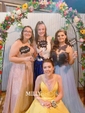 Ball Gown Square Neck Satin Two Piece Prom Dresses With Appliques