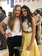 Ball Gown Square Neck Satin Two Piece Prom Dresses With Appliques