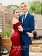 Mermaid Off-the-shoulder Satin Prom Dresses With Split