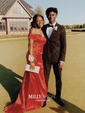 Mermaid Off-the-shoulder Satin Prom Dresses With Split