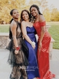 Mermaid Off-the-shoulder Satin Prom Dresses With Split