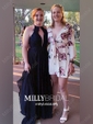 A-line V-neck Chiffon Cut Out Prom Dresses With Appliques