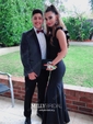 Mermaid One Shoulder Satin Modest Prom Dresses With Ruffle