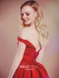 Ball Gown Satin Floor-length Off-the-shoulder Prom Dresses
