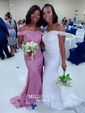 Mermaid Stretch Crepe Off-the-shoulder Prom Dresses With Appliques