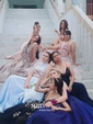 A-line V-neck Satin Cut Out Prom Dresses With Ruched