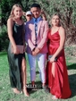 Sheath/Column Cowl Neck Ankle-length Satin Prom Dresses