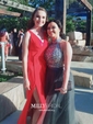 Ball Gown High Neck Tulle Cut Out Prom Dresses With Beading
