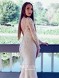 Mermaid Illusion Tulle Prom Dresses With Appliques