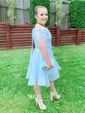 Ball Gown Off-the-shoulder Satin Tulle Prom Dresses With Appliques