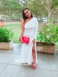 Mermaid One Shoulder Jersey Long Sleeves Modest Prom Dresses