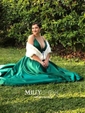 Black Ball Gown V-neck Satin Prom Dresses With Ruched