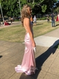 Sheath/Column Scoop Neck Satin Prom Dresses With Ruched