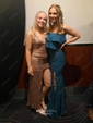 Sheath/Column Off-the-shoulder Satin Modest Prom Dresses