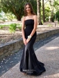 Trumpet/Mermaid Straight Stretch Crepe Sweep Train Prom Dresses