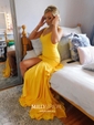 Mermaid Sweetheart Satin Prom Dresses With Ruched